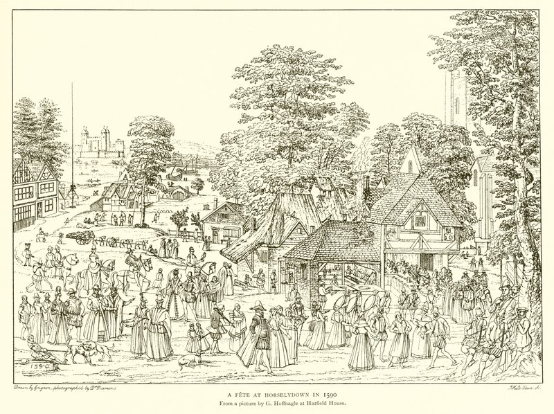 Een feest in Horselydown in 1590 door English School