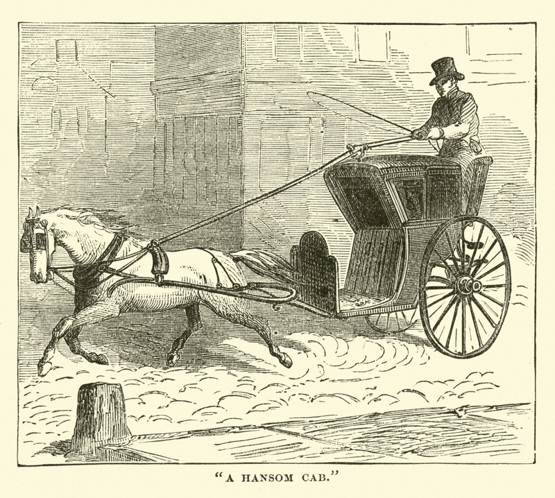 Een Hansom cab door English School