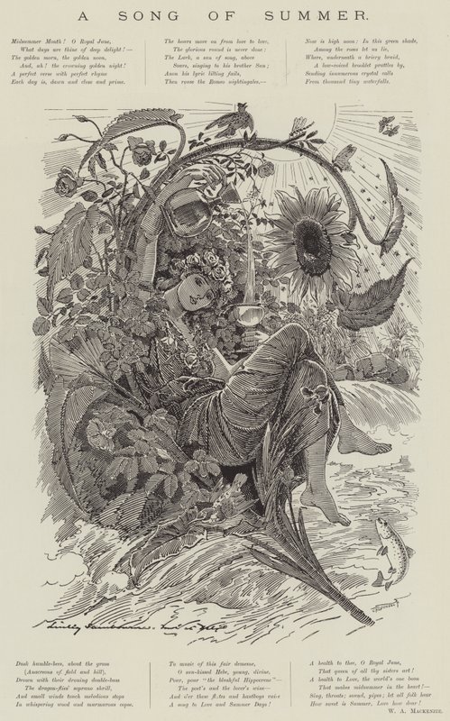 Een zomerlied (gravure) door English School