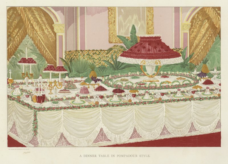 Een dinertafel in Pompadour-stijl door English School