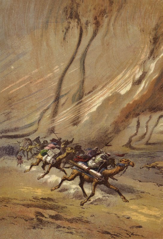 Een zandstorm in de Sahara door English School