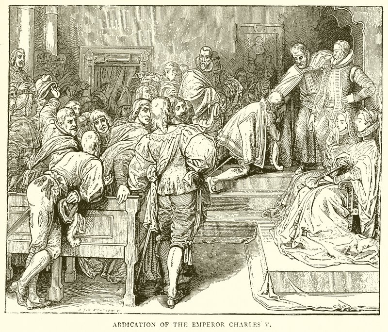 Abdicatie van keizer Karel V door English School