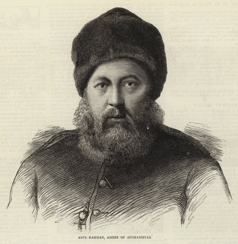 Abul Rahman, Emir van Afghanistan (gravure) door English School