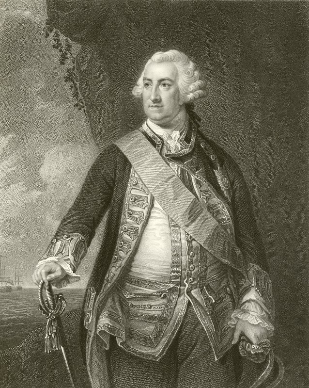Admiraal Lord Hawke door English School