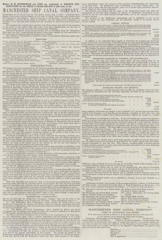 Advertentie, Manchester Ship Canal Company (gravure) door English School