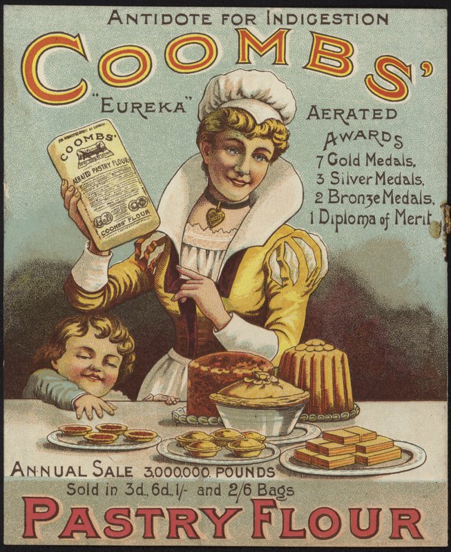 Advertentie voor Coombs Pastry Flour door English School