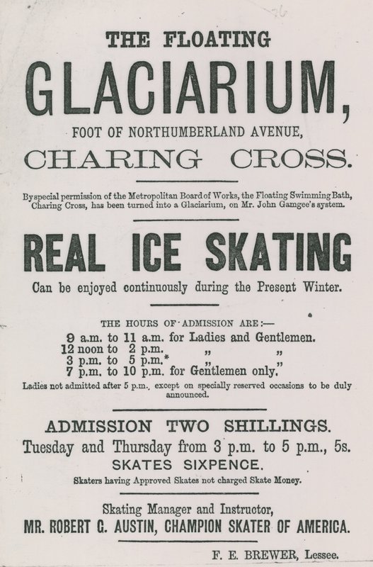 Advertentie voor de Floating Glaciarium door English School