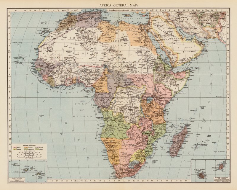 Afrika, Algemene kaart door English School