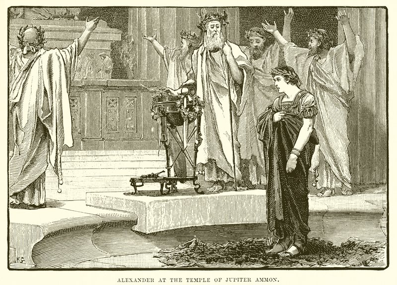 Alexander bij de tempel van Jupiter Ammon door English School