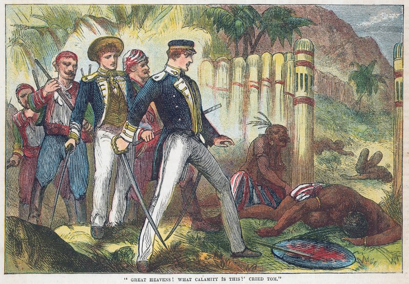 Amerikaanse Indianenmassacre door English School
