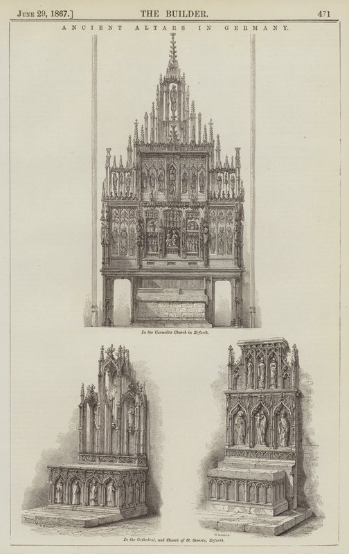 Oude Altaren in Duitsland (gravure) door English School