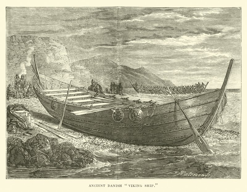 Oude Deense Vikingschip door English School