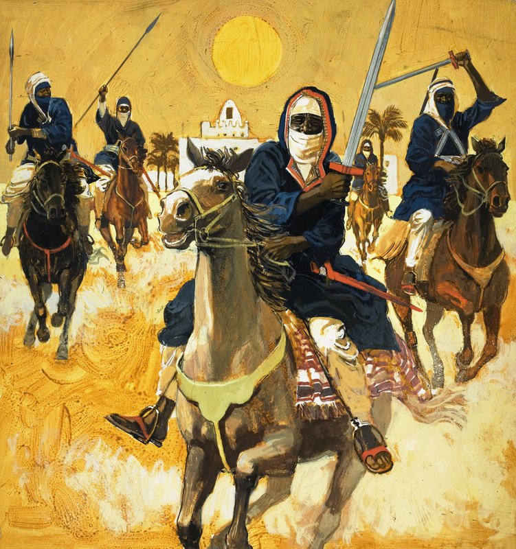 Arabieren te paard door English School