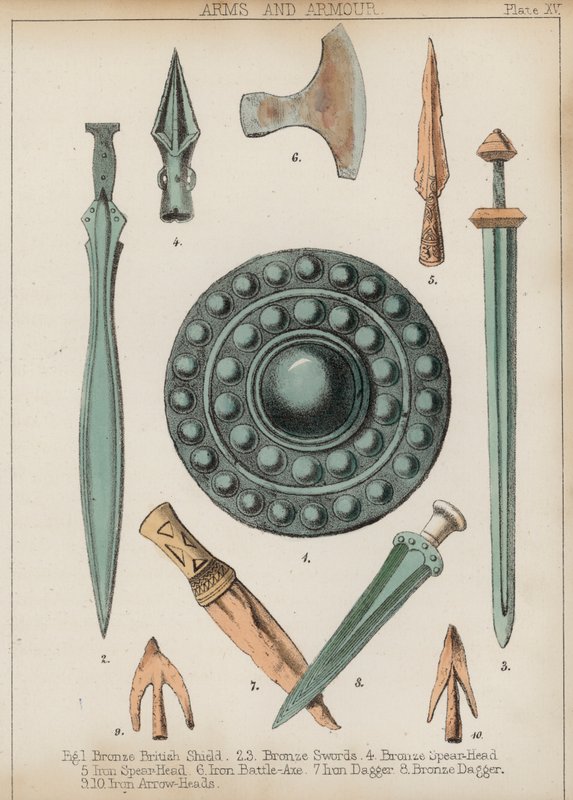 Wapens en wapenrusting (kleur litho) door English School