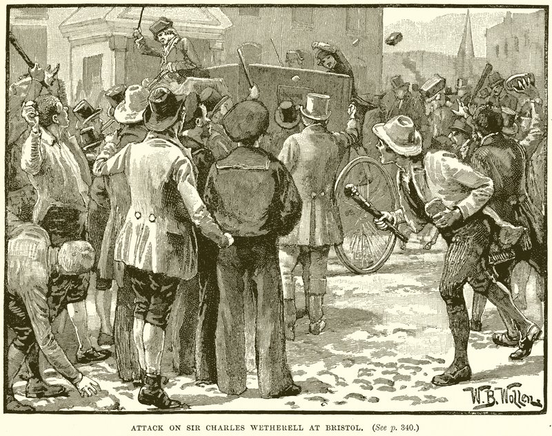 Aanval op Sir Charles Wetherell in Bristol door English School