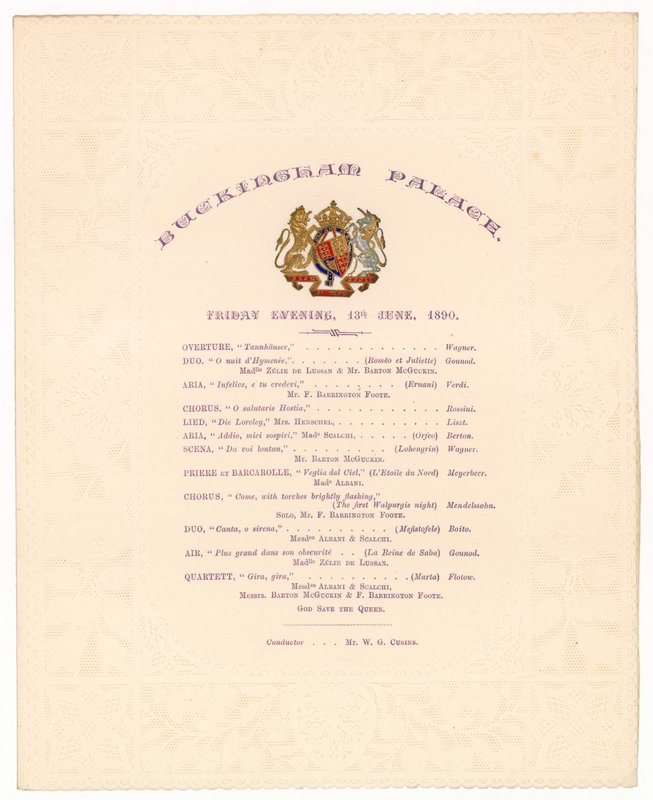 Concert in Buckingham Palace, 13 juni 1890 door English School