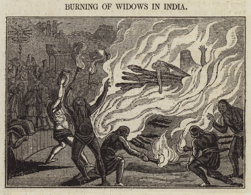 Verbranding van Weduwen in India door English School