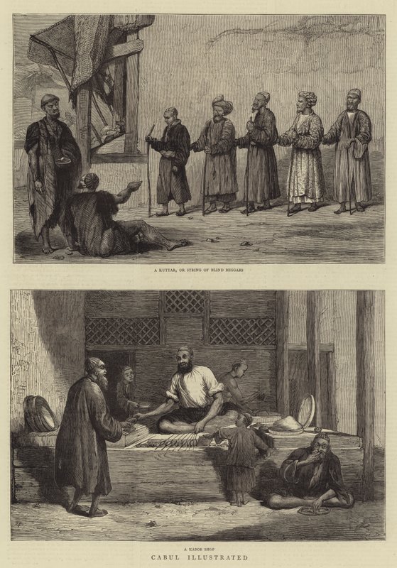 Cabul Geïllustreerd (gravure) door English School