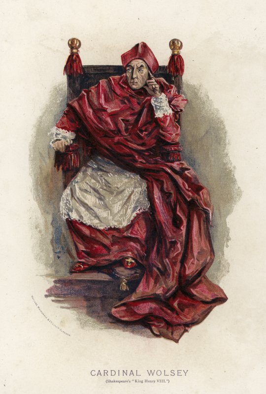 Kardinaal Wolsey, uit Shakespeares King Henry VIII door English School