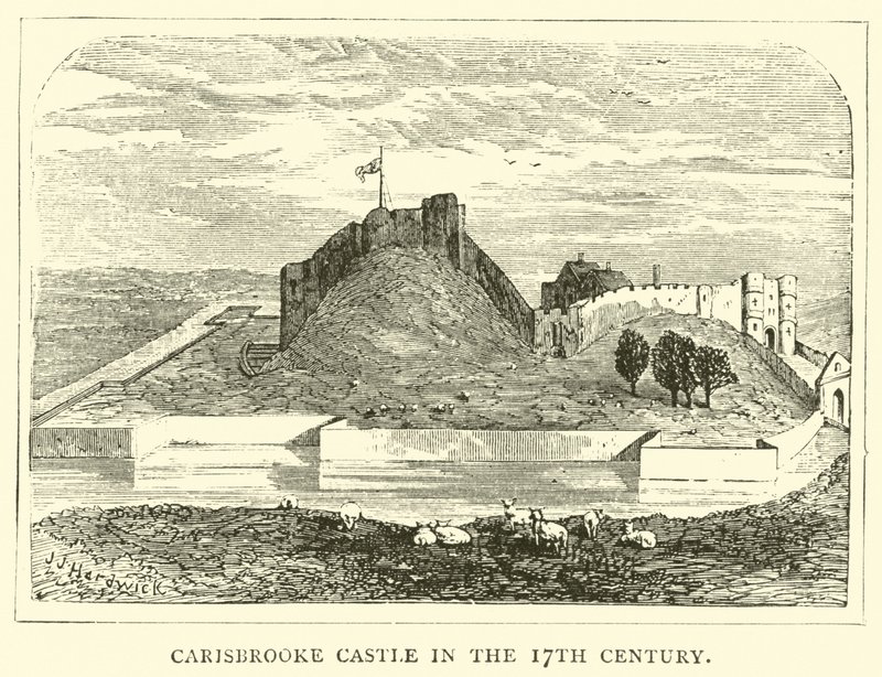 Carisbrooke Castle in de 17e eeuw door English School