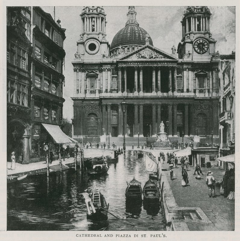 Kathedraal en Piazza di St. Pauls door English School