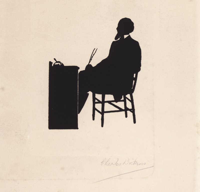 Charles Dickens, Engelse romanschrijver (litho) door English School