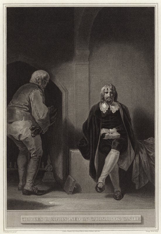 Karel I gevangen in Carisbrook Castle door English School