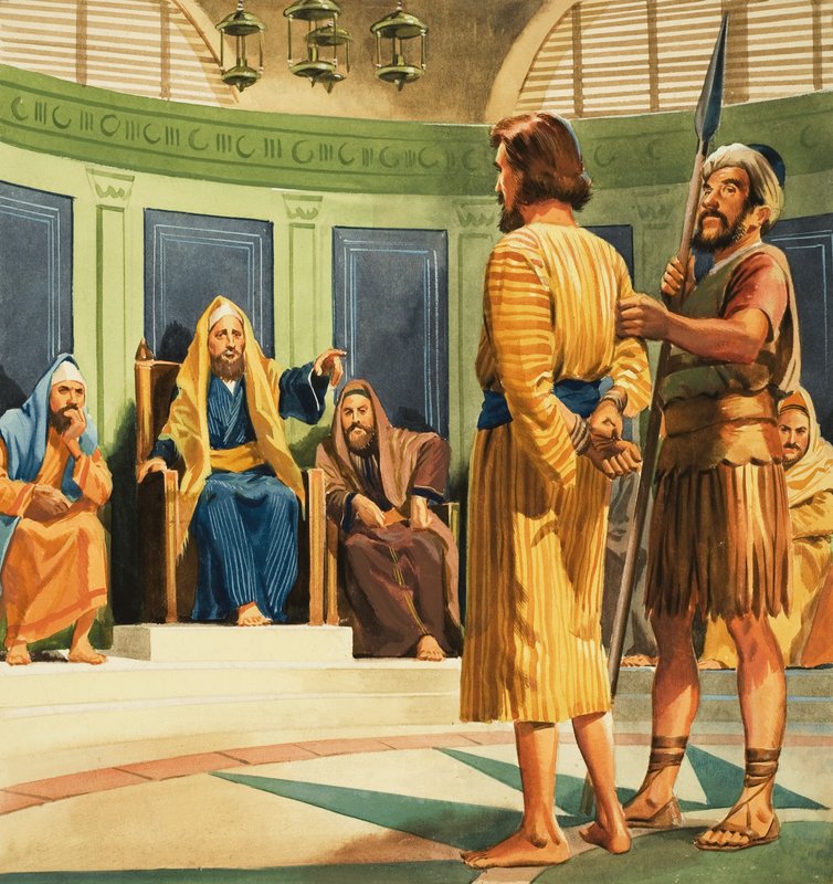 Christus voor Kajafas door English School
