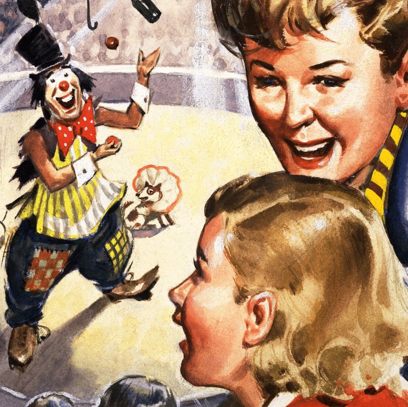 Clown in een circus door English School