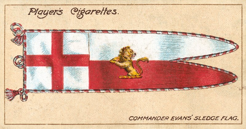 Slede vlag van commandant Evans door English School