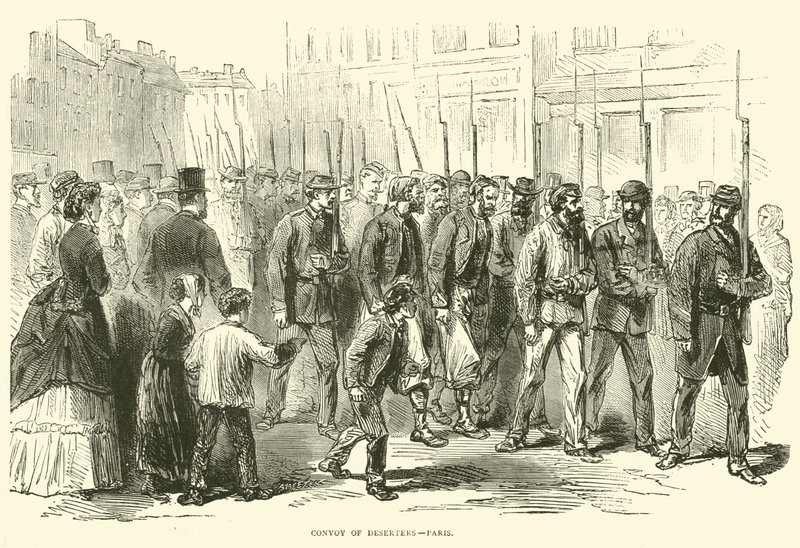 Konvooi van deserteurs, Parijs, oktober 1870 door English School