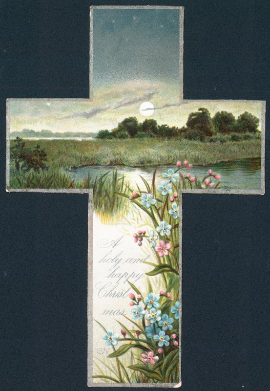 Plattelandsscène in kruis door English School