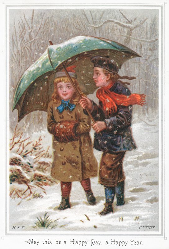 Koppel wandelt in de sneeuw door English School