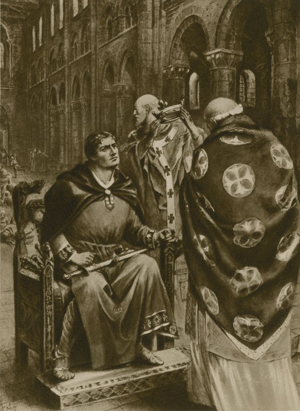 Een koning kronen op Kerstdag (gravure) door English School