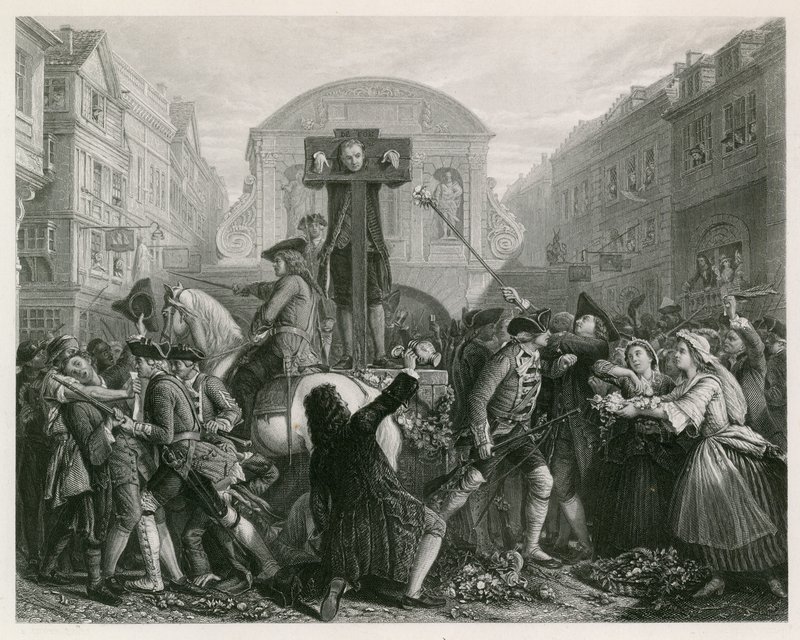 Daniel Defoe in de schandpaal door English School