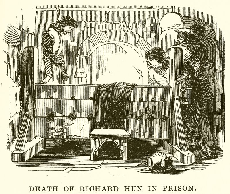 Dood van Richard Hun in de gevangenis door English School
