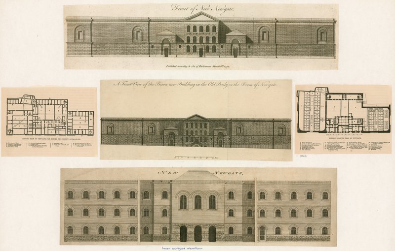 Ontwerp voor Newgate-gevangenis door English School