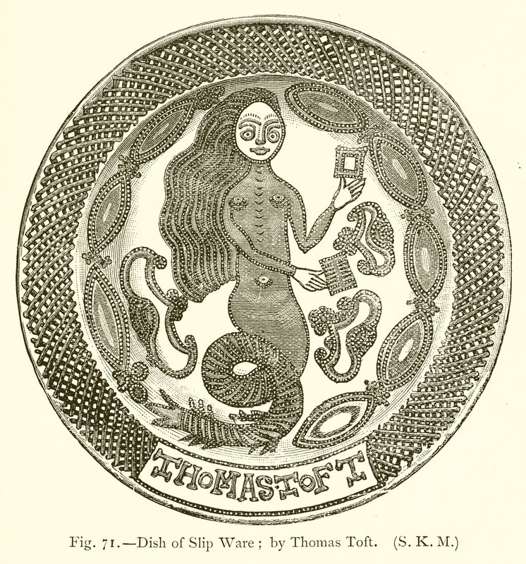 Schaal van slipware door English School