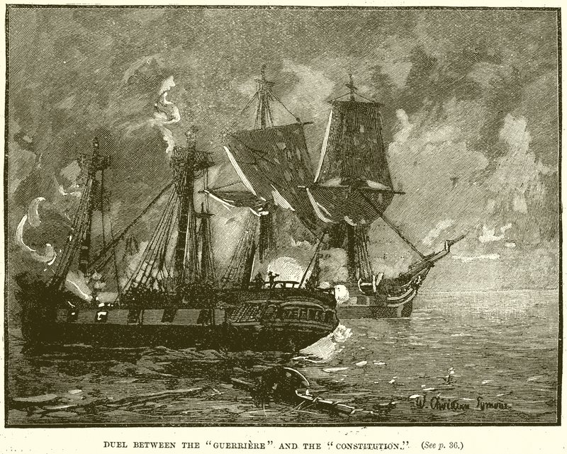 Duel tussen de Guerriere en de Constitution door English School