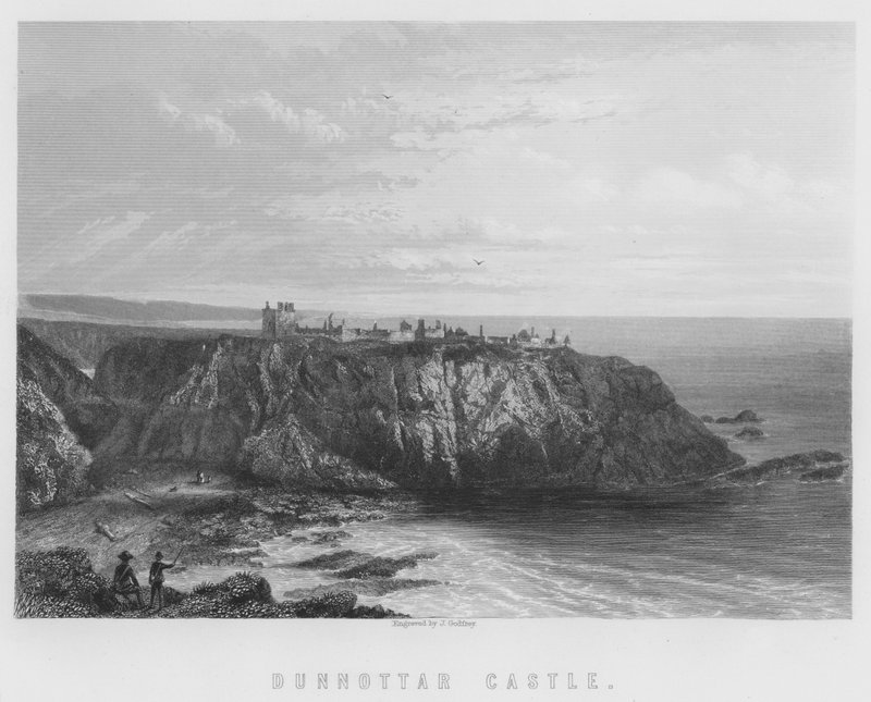 Dunnottar Castle (gravure) door English School