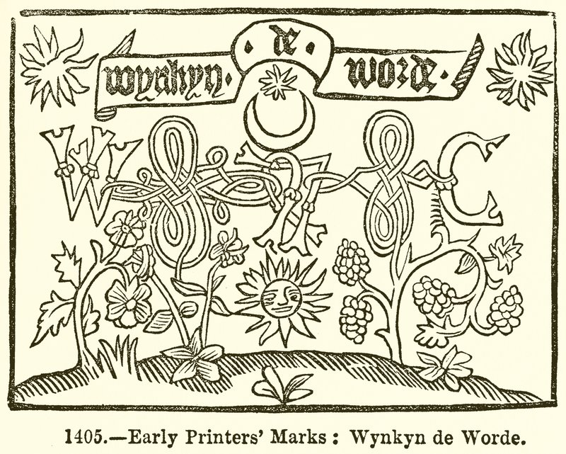 Vroege drukkersmerken: Wynkyn de Worde door English School