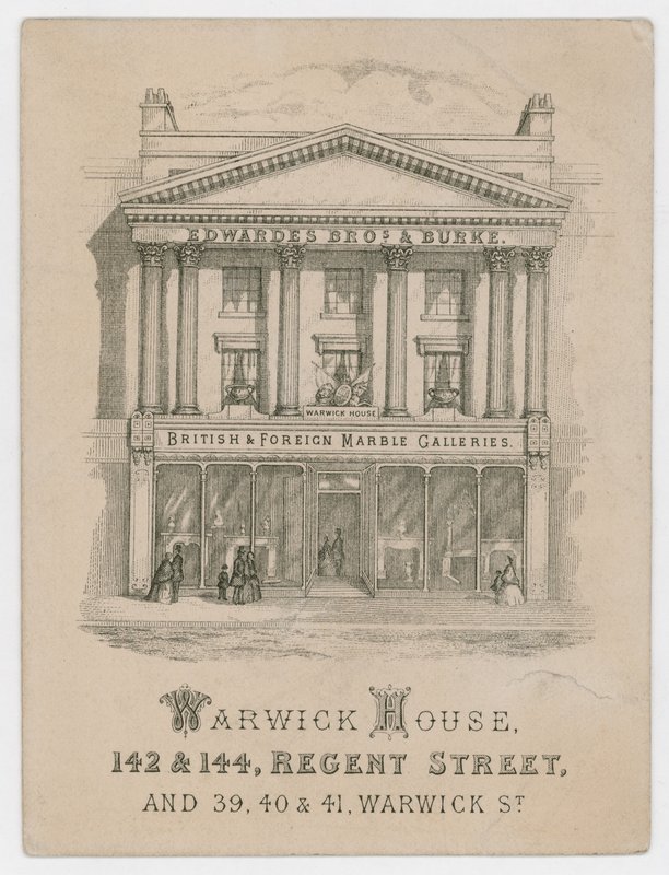 Edwardes Brothers & Burke, handelskaart door English School
