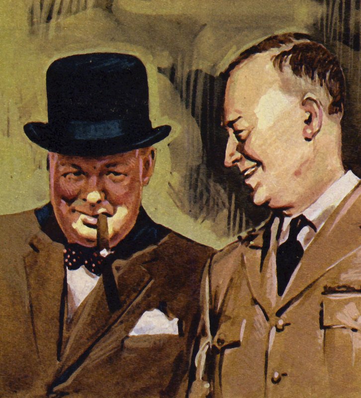 Eisenhower en Winston Churchill door English School