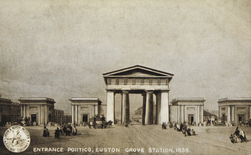 Ingangsportiek, Euston Grove Station, 1838 door English School