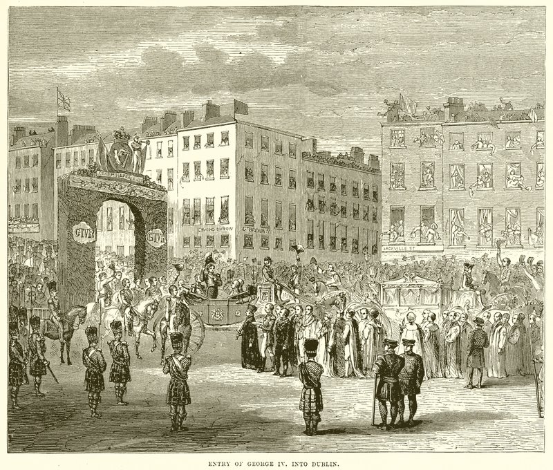 Intocht van George IV in Dublin door English School