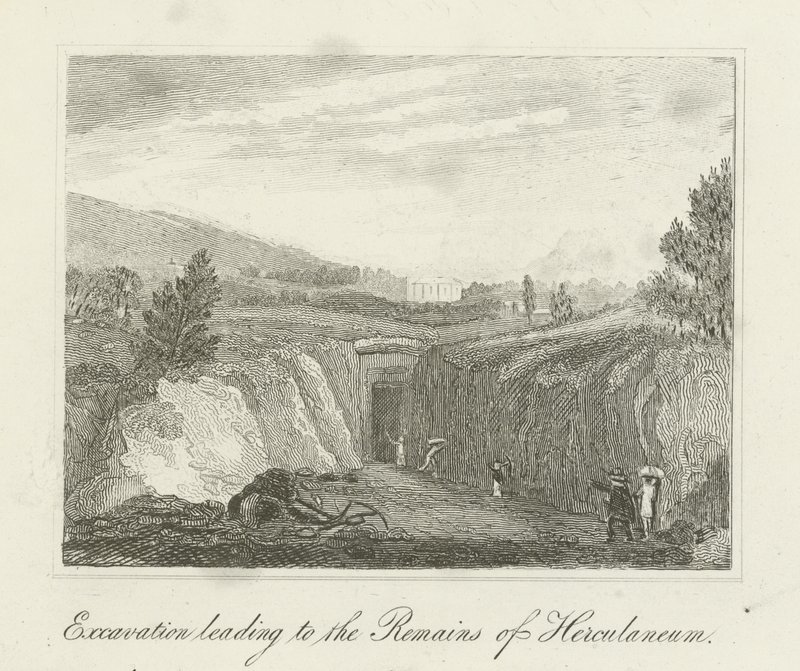 Opgraving leidend naar de overblijfselen van Herculaneum door English School