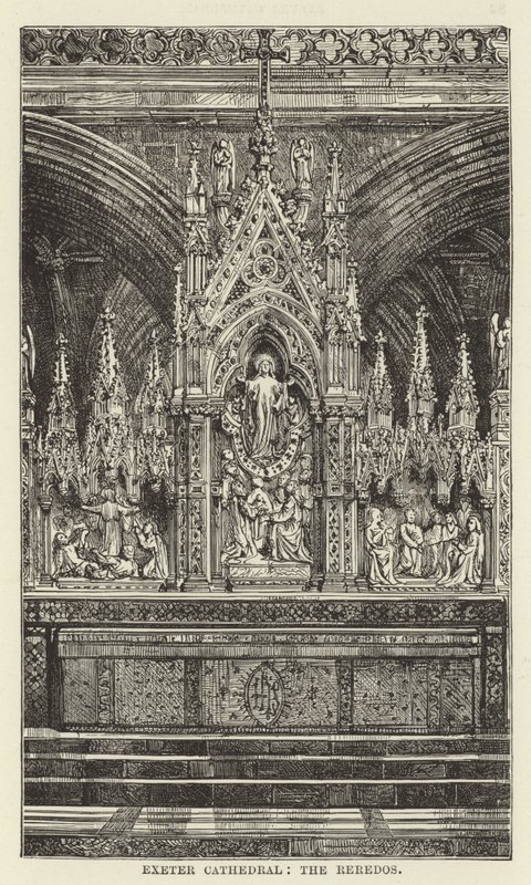 Exeter Kathedraal, het altaarstuk door English School
