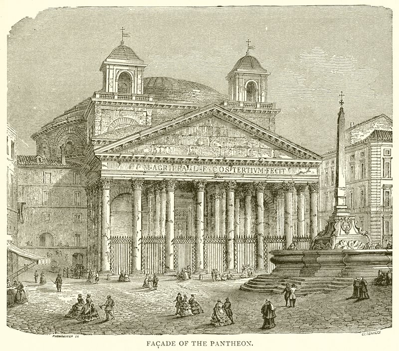 Gevel van het Pantheon door English School