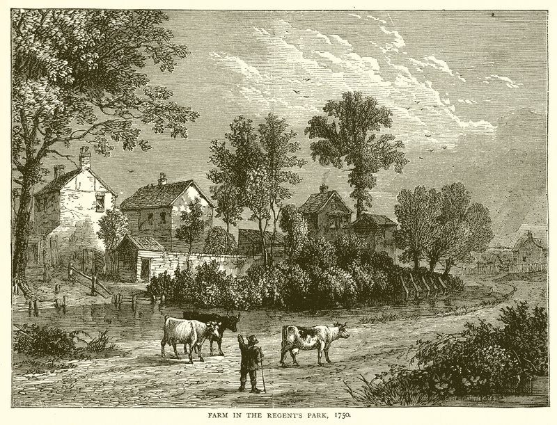 Boerderij in Regents Park, 1750 door English School