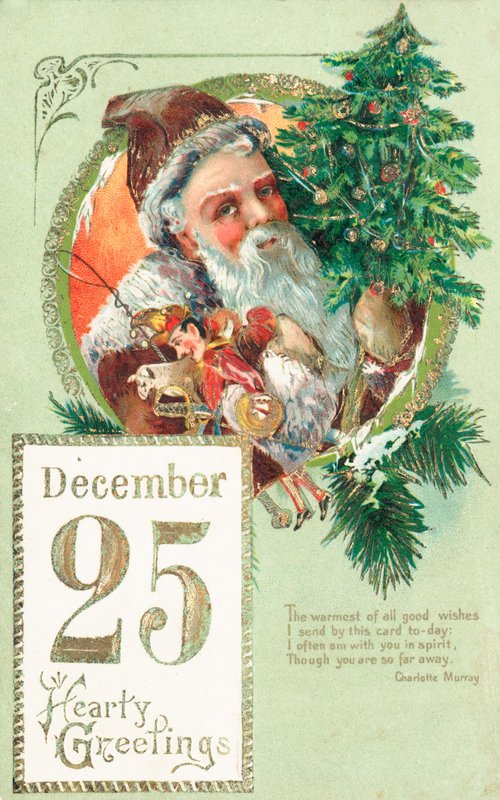 Kerstman, kerstkaart door English School